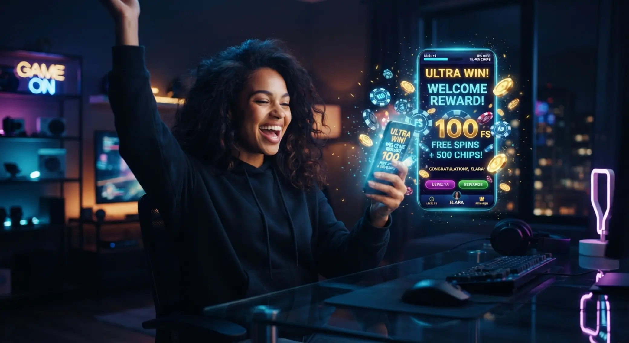 Fortuna no deposit bonus ilustrace Hráč získává bonus bez vkladu a free spiny v online rozhraní